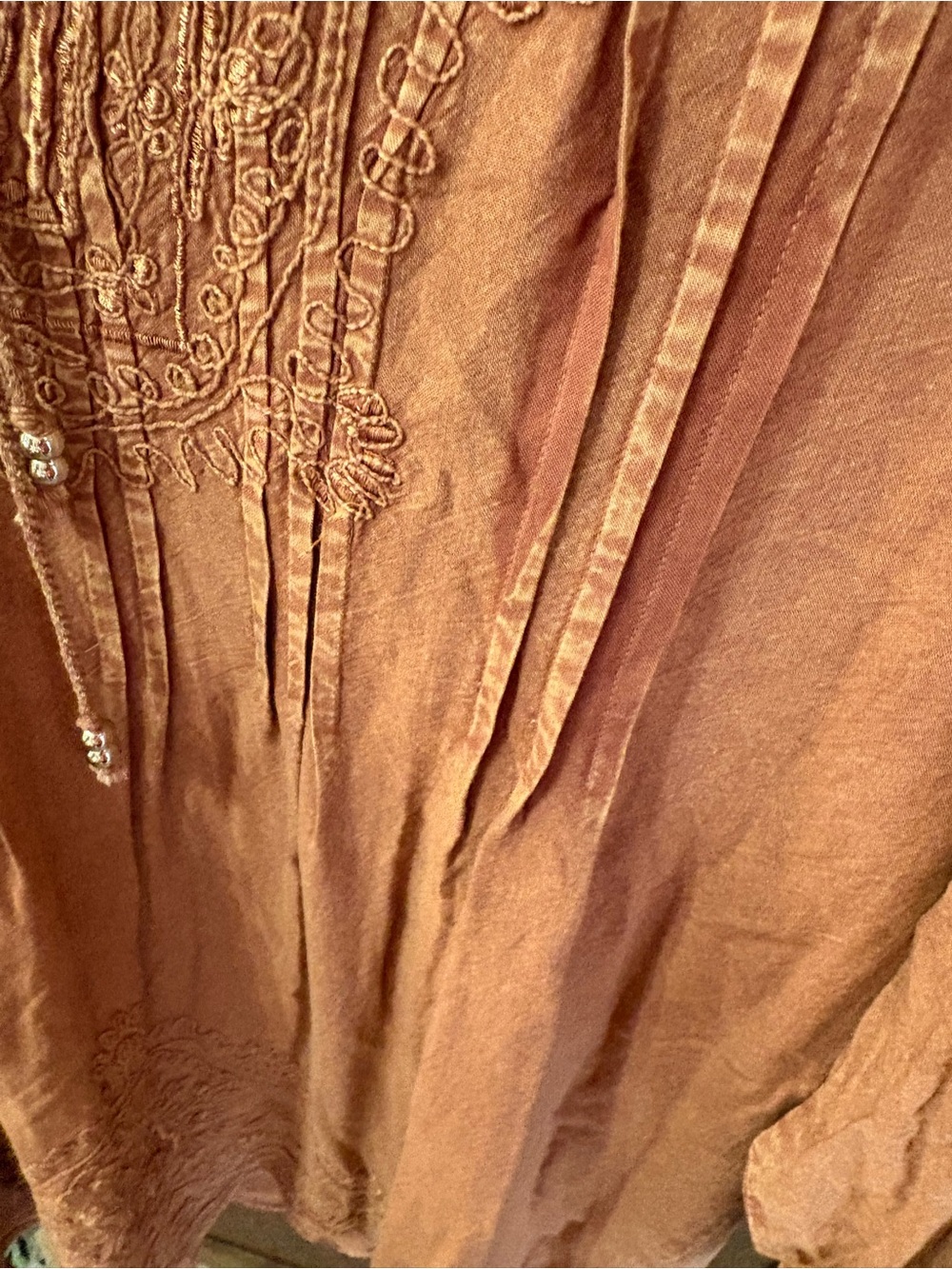 Solitaire Dusty Rose Embroidered Peasant Tunic - Picture 5 of 6